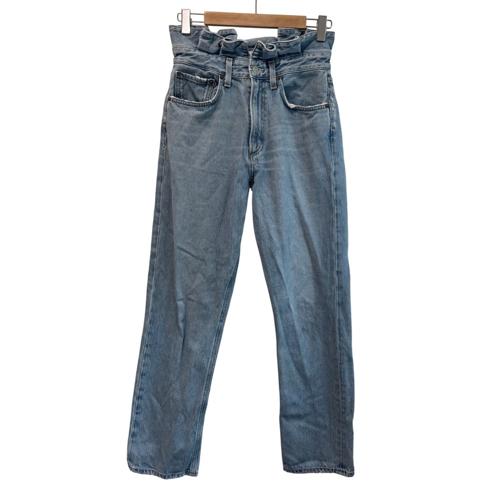 AGOLDE Lettuce Waistband Jean Light Wash Organic Cotton Straight Leg size 26 - Picture 2 of 11